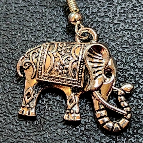 Ornate Silver Elephant Earrings Indian Elephant Earrings NWT - Picture 8 of 10